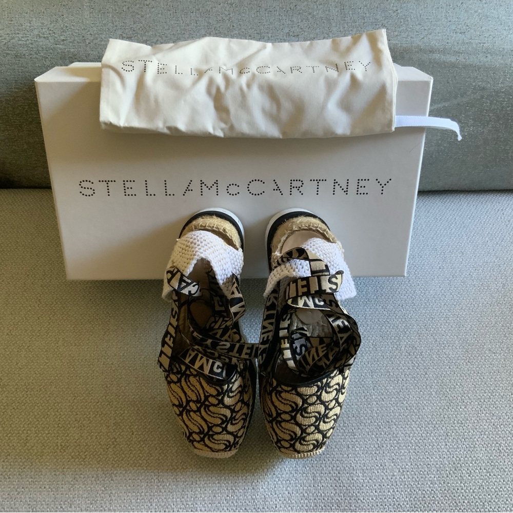 Stella McCartney Black and Natural Platform Espadrilles - Picture 14 of 15
